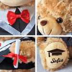Personalised Graduation Cap Bachelor's Gown Plush Stuffed Teddy Bear with Year and Name Graduation Party Ceremony Gift for Graduates