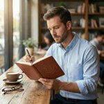 Personalized Shield Crest PU Leather Notebook with Initial and Name Daily Use Birthday Gift for Man