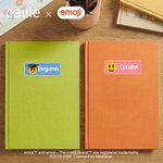 Personalized Playful Emoji Scene Set of 2 Waterproof Stickers with Name Back to School Birthday Gift for Kids | Callie × emoji ™