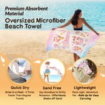 Personalised Sea Animal Astronaut Fantasy Unicorn Quick Dry Soft Oversized Beach Towel with Name Summer Vacation Beach Party Birthday Gift for Kids