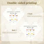 Personalised Grandma's Garden Birth Flower Heart Building Brick Puzzles with Names Text and Title Mother's Day Gift for Mom Grandma