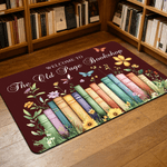 Personalizzato libro floreale zerbino antiscivolo con testo Home Decor uso quotidiano regalo di compleanno per amico topo di biblioteca