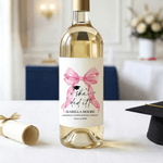 Personalisierte Bogen She Did It Wasserdicht Weinflasche Aufkleber Etiketten mit Namen Jahr Graduierung Geschenk für Absolventen