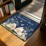 Personalizzato libro floreale zerbino antiscivolo con testo Home Decor uso quotidiano regalo di compleanno per amico topo di biblioteca