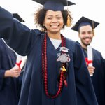 Personalised Two-coloured Ribbon Braided Lei with Glitter Grad Cap Tag and Name Graduation Gift for Graduates