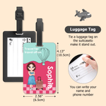 Personalized Cartoon Family Travel Character Luggage Tag with Name and Text Travel Accessory Birthday Gift for Family Friends