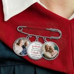 Personalisierte Walking Beside You Every Step 1-2 Fotos Brosche Pin mit Text Memorial Graduation Geschenk für Absolventen