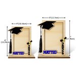 Marco de Fotos de Madera Personalizado con Borla y Sombrero de Soltero con Nombre y Base Decorarion de Escritorio Regalo de Graduacion para Graduados