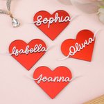 Personalised Acrylic Heart  Name Sign Party Desk Decor Wedding Anniversary Gift for Couple