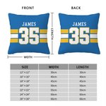 Personalized Multicolor Number Striped Soft Throw Pillow Cover with Name Home Decor Game Day Birthday Gift for Boyfriend Father Man