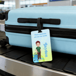 Personalized Cartoon Family Travel Character Luggage Tag with Name and Text Travel Accessory Birthday Gift for Family Friends