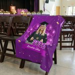 Foto de Graduación Personalizada Manta Suave Multicolor con Nombre y Año Uso Diario Decoración de Fiesta Regalo de Graduación para Graduados