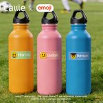 Personalized Playful Emoji Scene Set of 2 Waterproof Stickers with Name Back to School Birthday Gift for Kids | Callie × emoji ™