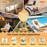 Gepersonaliseerd luipaard zebraprint schattig stripfiguur sneldrogend microvezel strandlaken met naam strandfeest verjaardagscadeau voor vrouw beste vriendin