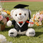 Personalised Graduation Cap Bachelor's Gown Plush Stuffed Teddy Bear with Year and Name Graduation Party Ceremony Gift for Graduates
