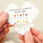 Personalised Grandma's Garden Birth Flower Heart Building Brick Puzzles with Names Text and Title Mother's Day Gift for Mom Grandma