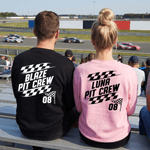 Personalisierte Vintage Checkered Flag Racing T-Shirt Sweatshirt mit Namen und Nummer Geburtstag täglich tragen Geschenk für Racing Fans