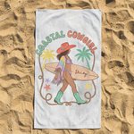 Gepersonaliseerd Speels Strand Babe Oversized Sneldrogend Strandlaken met Naam Strandfeest Vakantiegeschenk voor Vrouw Cowgirl