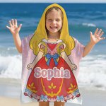 Personalized Princess Mermaid Dinosaur Diver Quick Dry Hooded Beach Towel with Name  Beach Pool Accessories Birthday Gift for Boys Girls