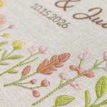 Personalize Floral Wreath Wedding Guest Book with Names and Date Wedding Anniversary Gift for Newlyweds