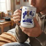 Personalised Multi-Colour Graduation Photo 11 oz 15 oz Ceramic Mug with Name Year and School Name Graduation Season Gift for Graduates