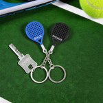 Personalized 3D Printed Padel Racket Keychain with Name Sporty Accessory Birthday Father's Day Gift for Padel Enthusiasts