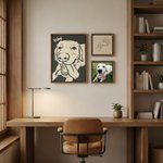 Personalised Hand-Drawn Doodle Style Pet Photo Canvas Prints  with Name Ship from USA Home Decor Birthday Gift for Pet Lover