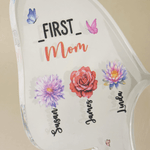 Personalized Birth Flower Butterfly Acrylic Vase with 1-10 Kid Names and 1-15 Grandkid Names Mother's Day Birthday Gift for Mom Grandma