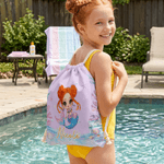 Bolsa de almacenamiento personalizada con cordón de sirena con nombre Viaje de graduación Fiesta en la playa Regalo de cumpleaños para niñas Familia