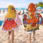 Personalized Princess Mermaid Dinosaur Diver Quick Dry Hooded Beach Towel with Name  Beach Pool Accessories Birthday Gift for Boys Girls