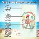 Gepersonaliseerd Speels Strand Babe Oversized Sneldrogend Strandlaken met Naam Strandfeest Vakantiegeschenk voor Vrouw Cowgirl