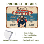 Personalized Vintage Cartoon Auto Mechanic Character Garage Metal Sign with Name Father's Day Birthday Gift for Father