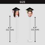 Personalizzato Cappello di laurea faccia foto Acrilico Cocktail Stick agitatore con anno Festa di laurea regalo per gli amici laureati