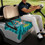 Personlig Cartoon Character Photo pustende Golf Cart Seat Seat Cover med navn Club Team Bursdagsgave til golfspillere elskere