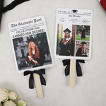 Personalisert avisbakgrunnsbånd med sløyfe Foto uteksamineringsvifter med tekst uteksamineringsgave til nyutdannede