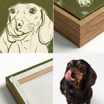 Personalised Hand-Drawn Doodle Style Pet Photo Canvas Prints  with Name Ship from USA Home Decor Birthday Gift for Pet Lover
