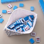 Personalisierte Chinoiserie Mahjong Tiles Pouch Makeup Tasche mit Text Reisezubehör Geburtstag Geschenk für Mahjong-Liebhaber