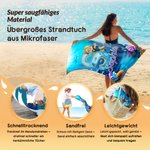 Personalisiertes Strandtuch mit Cartoon-Taucher und Initiale | mit Namen | schnelltrocknend und übergroß | Sommer Strand Geschenk für Kinder