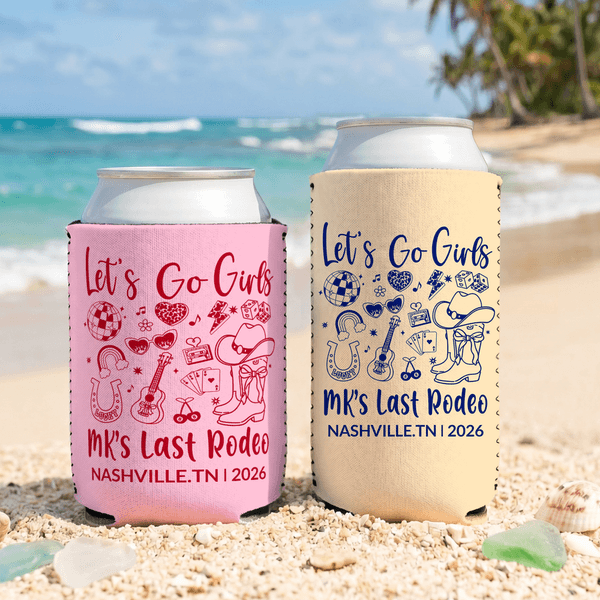 Personalized Western Cowboy Style Beer Can Cooler Sleeve with Name Birthday Bridesmaid Party Gift for Friends Beer Lovers Girl