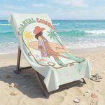 Gepersonaliseerd Speels Strand Babe Oversized Sneldrogend Strandlaken met Naam Strandfeest Vakantiegeschenk voor Vrouw Cowgirl