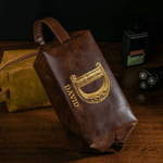Personalised  Waterproof PU Leather Toiletry Bag with Name Initial and Handle Travel Accessories Birthday Father's Day Gift for Man Dad