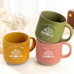 Personalised Line Drawing Style Floral Book 12 oz Ceramic Coffee Mug with Title Name and Date Retirement Gift for Retired Teacher Woman