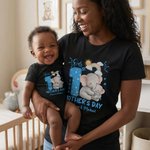 Personalisierter Babybody zum Thema Kuschelnde Tierfamilie | T-Shirt im Partnerlook | 100% Baumwolle | mit Namen | Muttertag Geschenk für Babys Mama