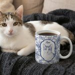 Personalized Toile De Jouy Style Pet Photo 11 oz 15 oz Ceramic Mug with Name Daily Use Birthday Gift for Pet Owner Lover