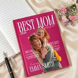 Personlig Best Mom Photo Journal Notisbok med navn, årstall og tekst Daglig journalføring Morsdag Bursdagsgave til kvinner