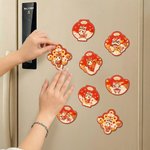 Aimant magnétique pour réfrigérateur avec nom, personnalisé et de style chinois, avec cheval, pour la décoration de la maison, pour le festival de printemps et la nouvelle année, pour les enfants, les