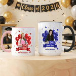 Personalised Multi-Colour Graduation Photo 11 oz 15 oz Ceramic Mug with Name Year and School Name Graduation Season Gift for Graduates