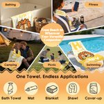 Serviette de plage en microfibre avec nom, personnalisée, avec les initiales d'un animal mignon, à séchage rapide Cadeau de plage pour un ami ou un enfant