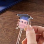 Personalizzato Cappello di laurea faccia foto Acrilico Cocktail Stick agitatore con anno Festa di laurea regalo per gli amici laureati