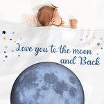 Gepersonaliseerde Maanfase Zachte Deken met Naam en Datum Home Decor Baby Shower Verjaardagscadeau voor Pasgeborene Nieuwe Moeder